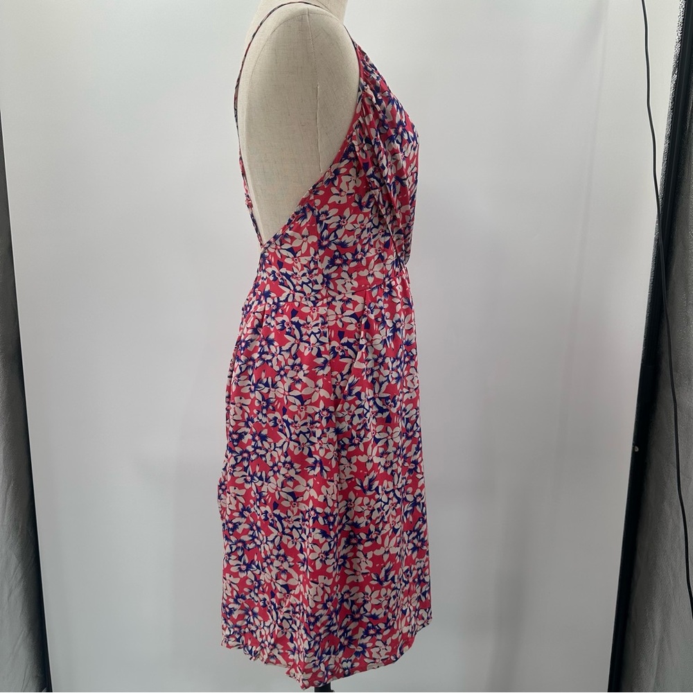 Yumi Kim Silk Dress- tulip hem with pockets, pink, blue and white floral print - Picture 11 of 16